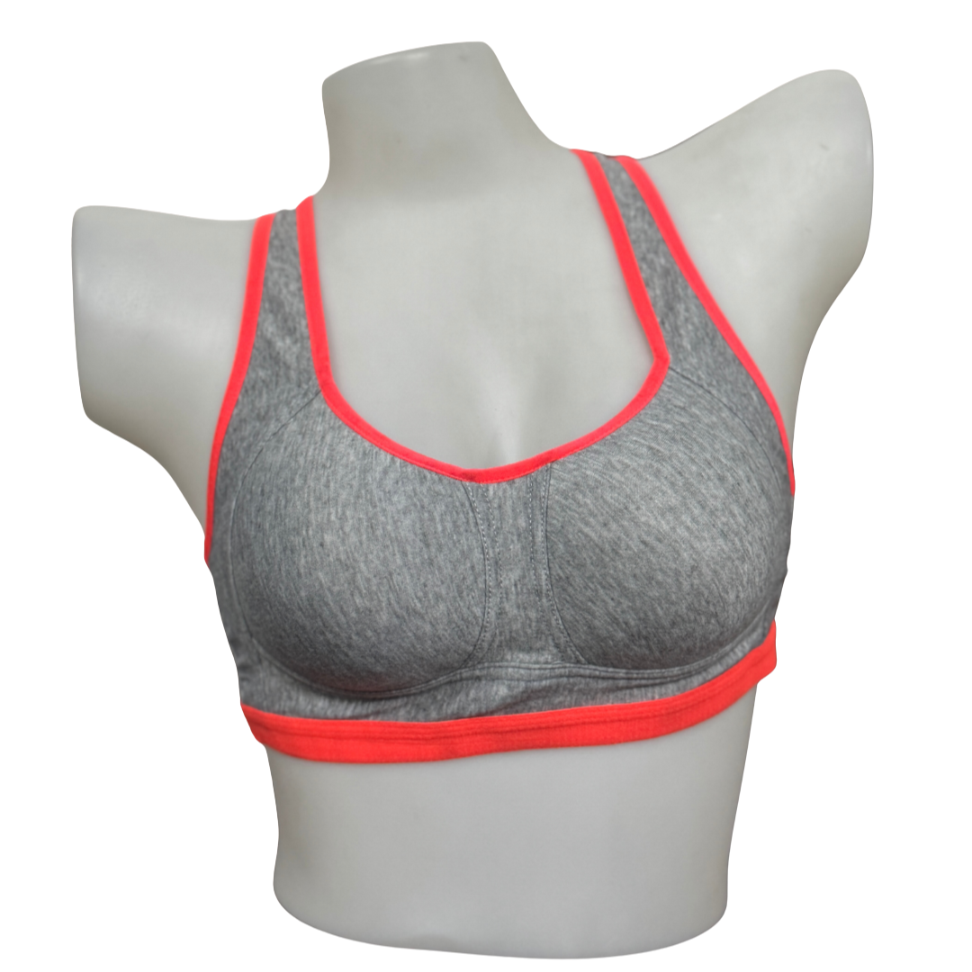 high support sports bra front pink