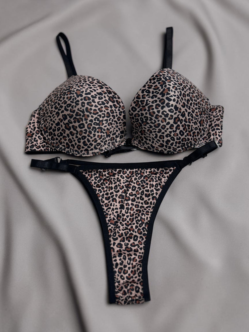 Leopard Print Push-Up Bra & Panty Set