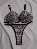 Leopard Print Push-Up Bra & Panty Set