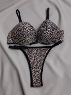 Leopard Print Push-Up Bra & Panty Set