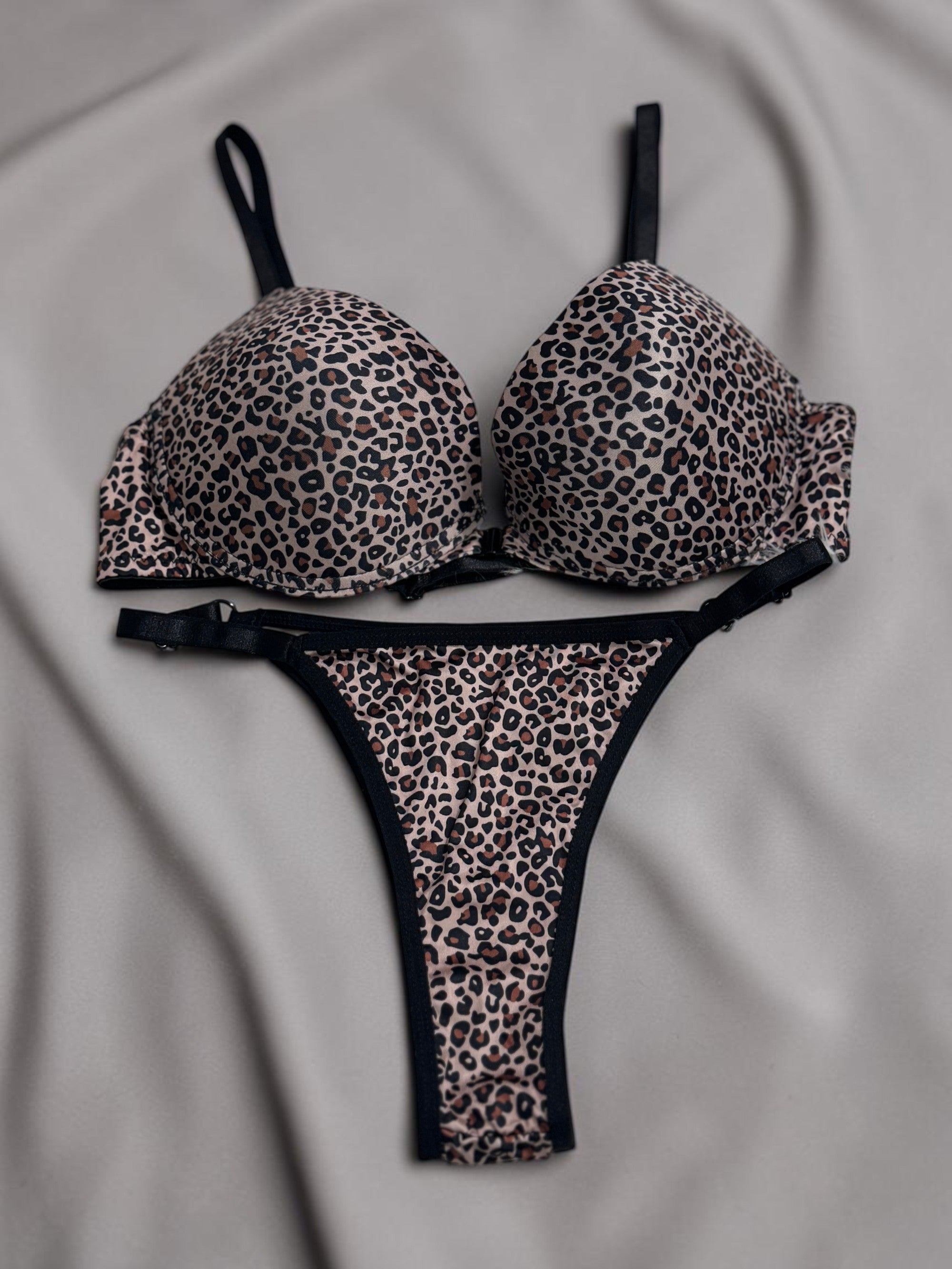 Leopard Print Push-Up Bra & Panty Set