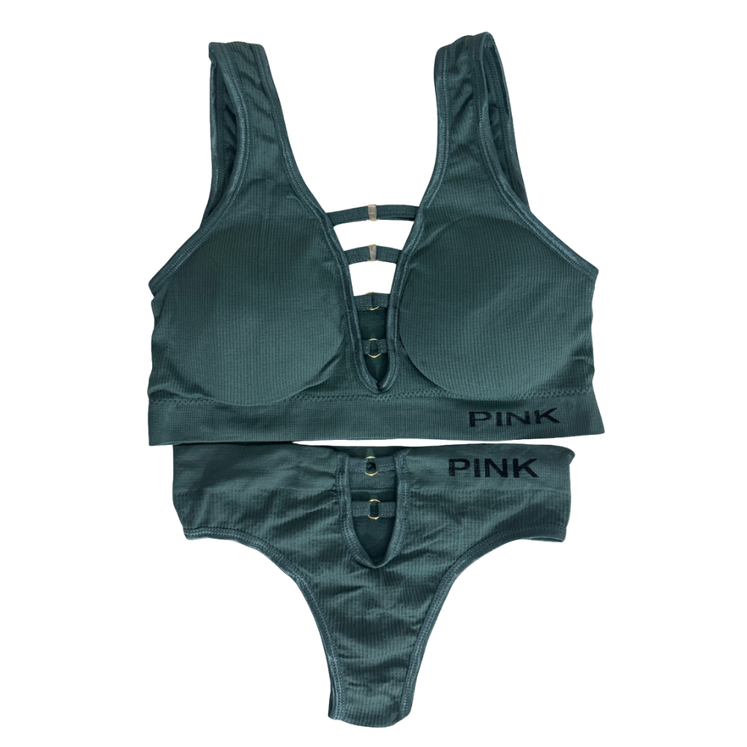 Active Casual Sports Bra & Brief Set