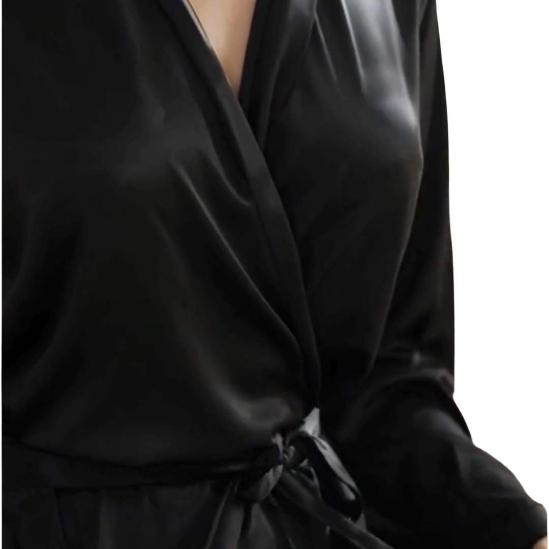 Silk Nightwear – Black & Maroon