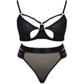 Midnight Cut-Out Sheer Lingerie Set