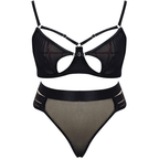 Midnight Cut-Out Sheer Lingerie Set