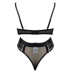 Midnight Cut-Out Sheer Lingerie Set