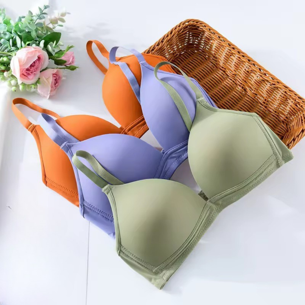 Glossy Triangle Bra Soft Light Support