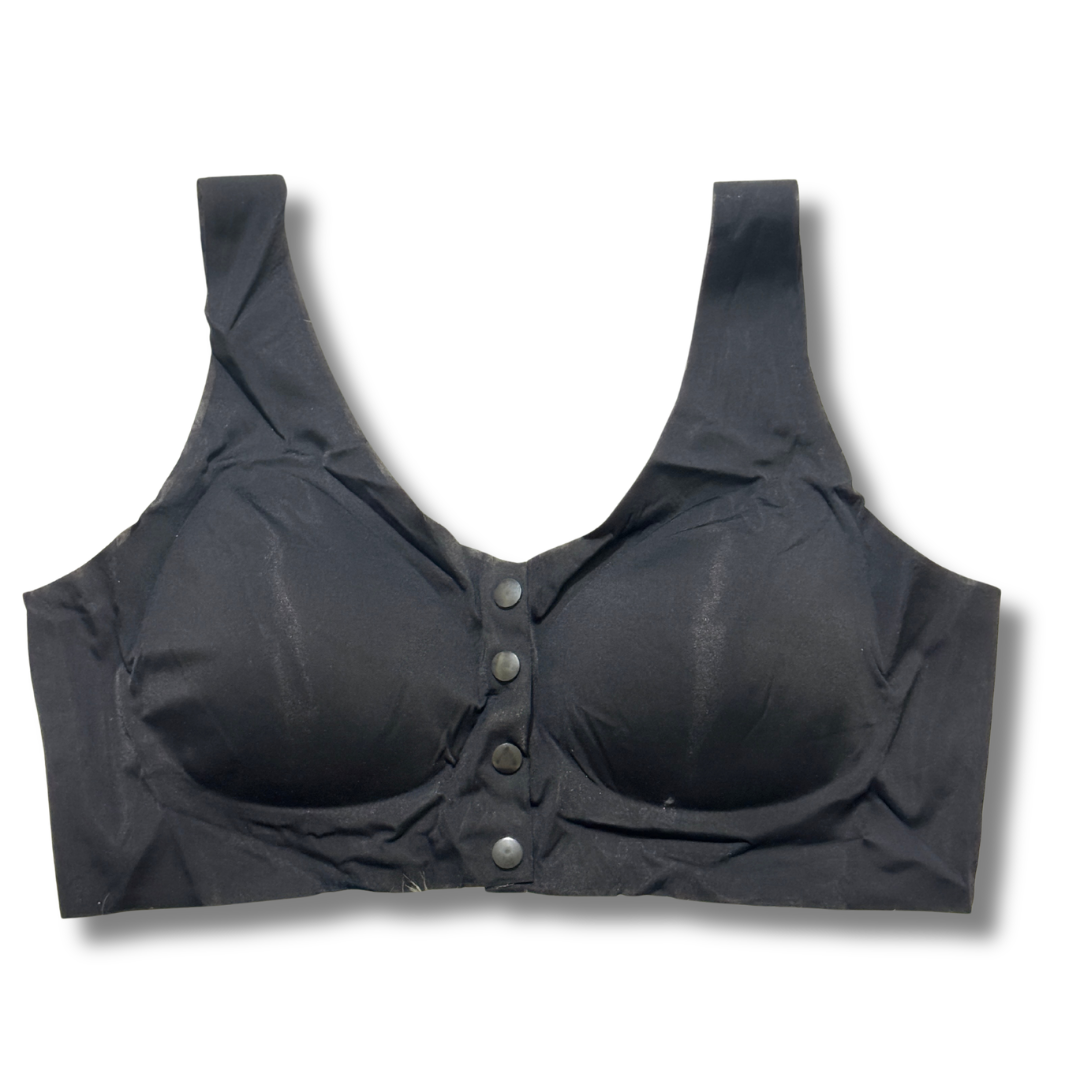 Front Open Seamless Bra Soft Button Comfortable Bra