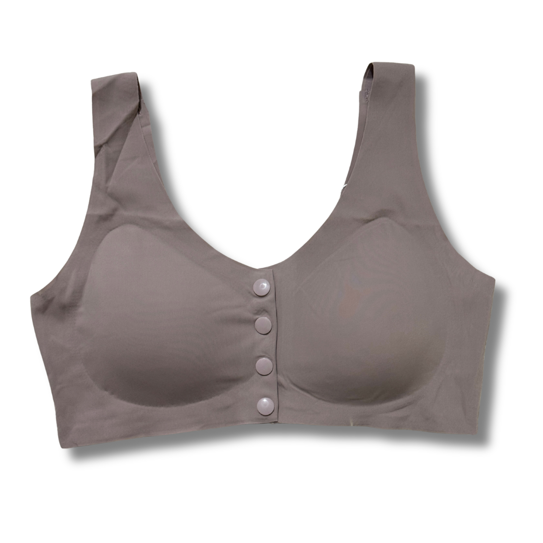 Front Open Seamless Bra Soft Button Comfortable Bra