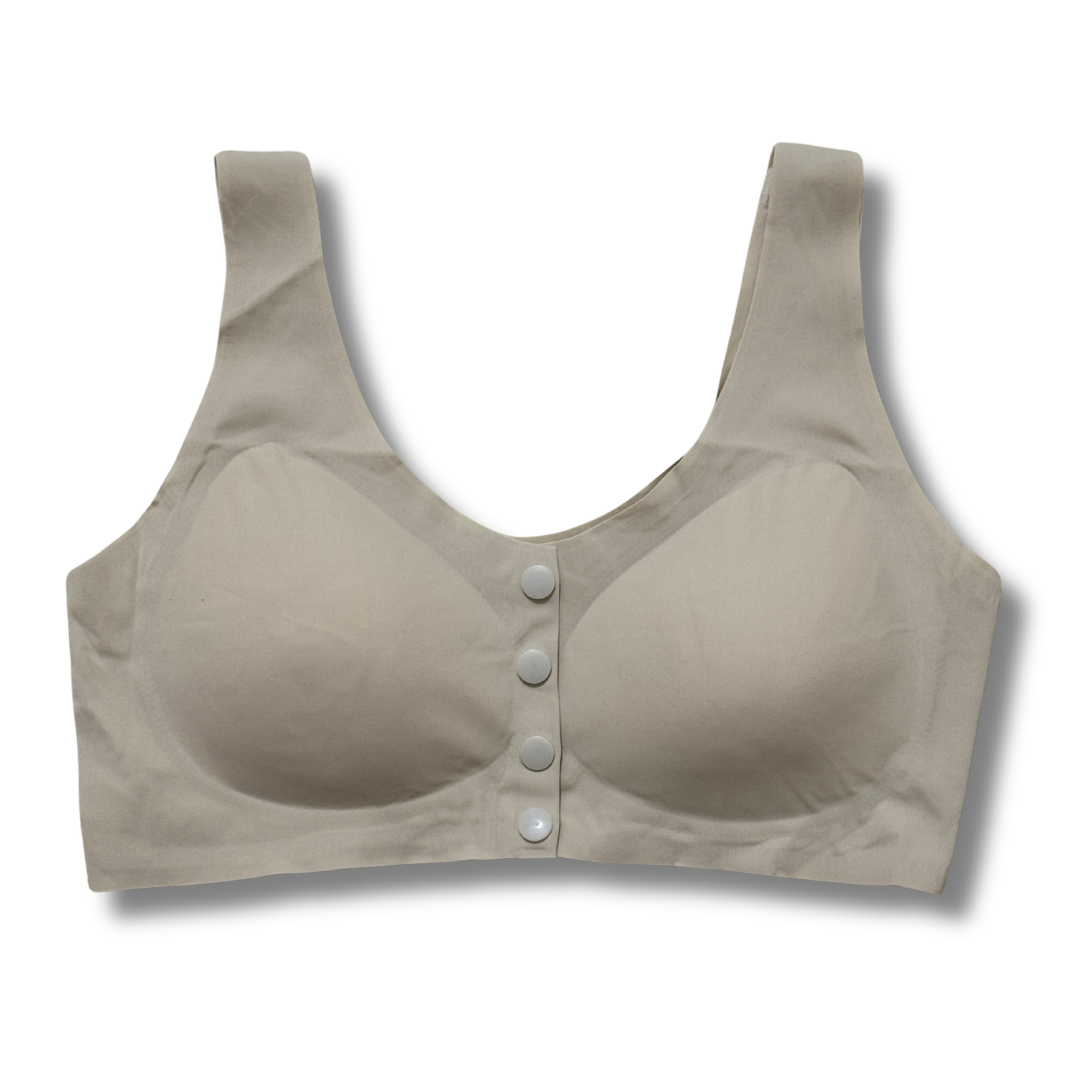 Front Open Seamless Bra Soft Button Comfortable Bra