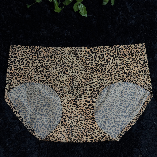 Leak-Proof Cheetah Print Cotton Underwear for Women