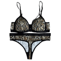 Snake Print Strappy Triangle Bra & Panty Set