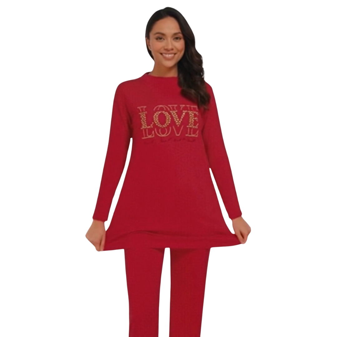 Winter Wear Pajama Suit – Red