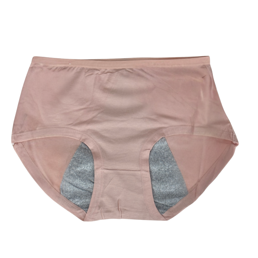 Double layered leak-proof period underwear in peach