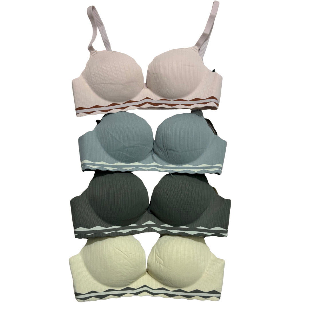 Seamless double padded non-wired push-up bra