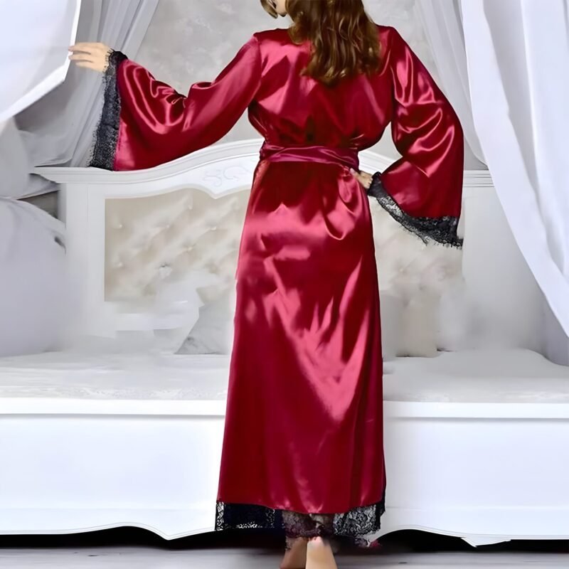 Luxury Satin Lace Robe - Image 3