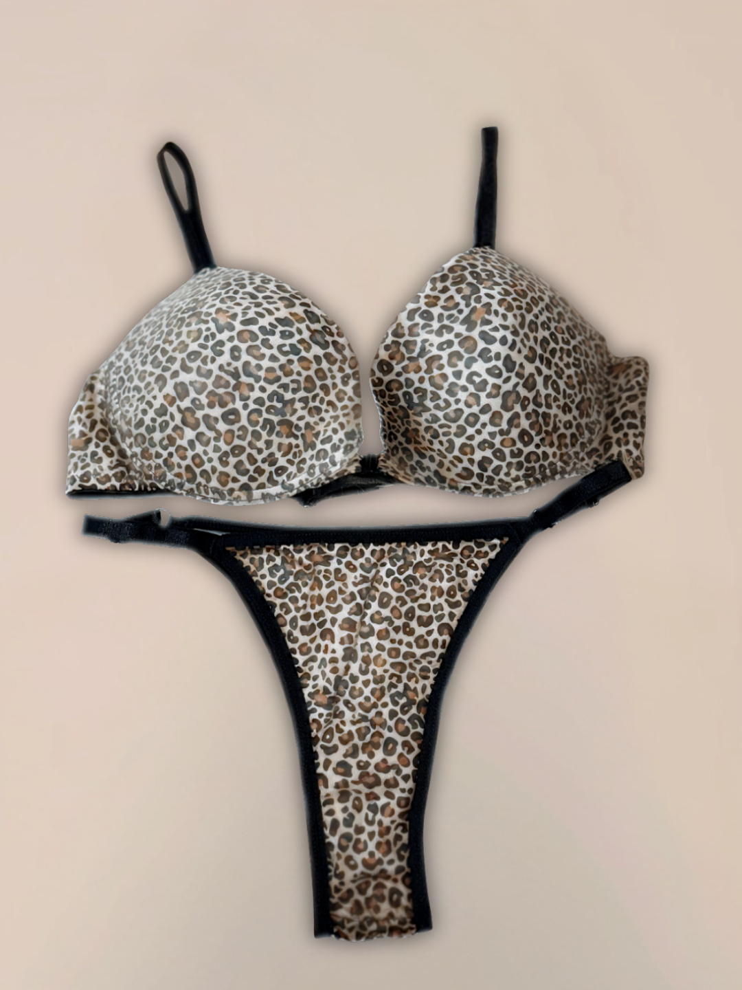 Leopard Print Push-Up Bra & Panty Set