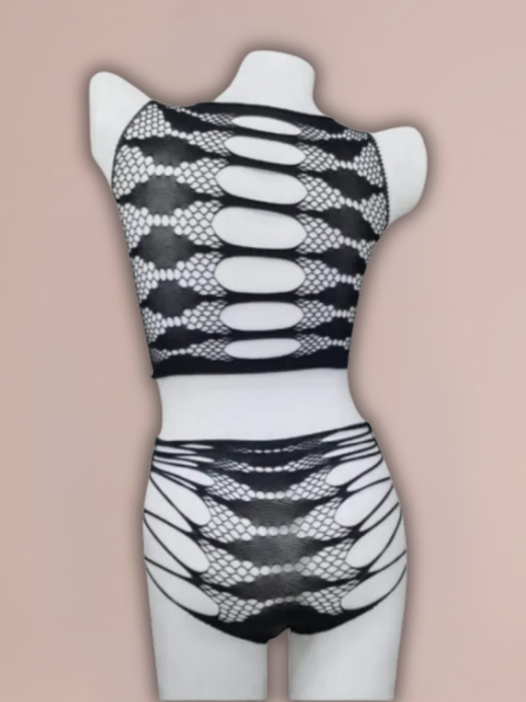 Mesh Body Stocking – Stretch Fit Lingerie (Black)