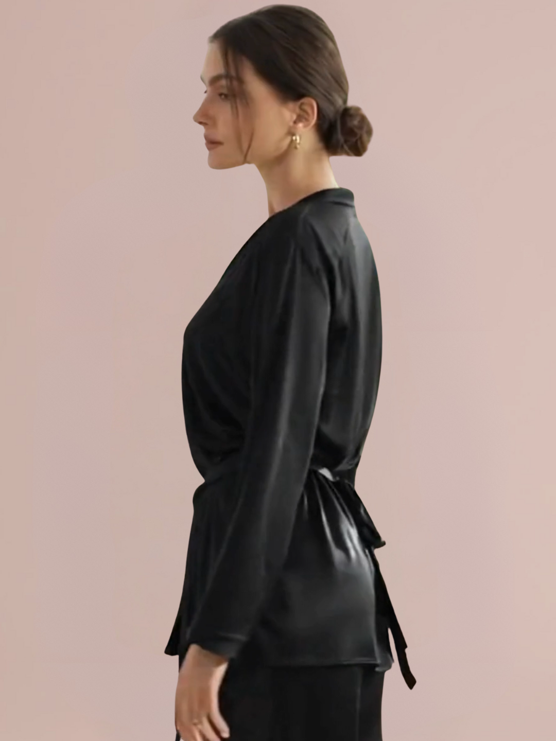 Silk Nightwear – Black & Maroon - Image 7