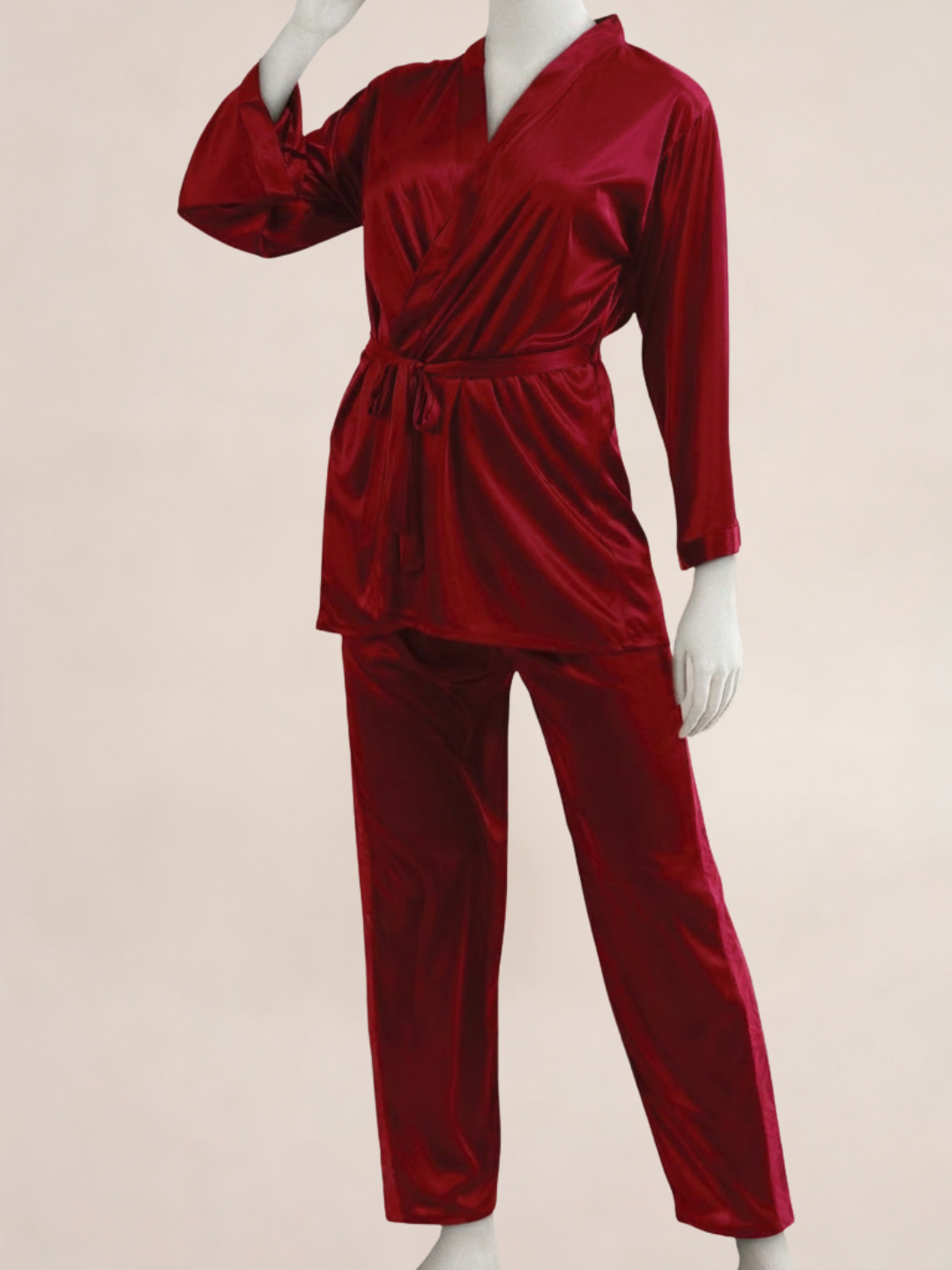 Silk Nightwear – Black & Maroon